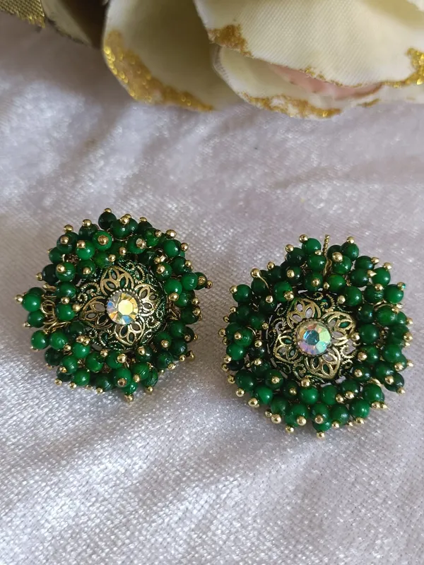 Sulochna_Ethnic_Green_Beads_Ear_Studs