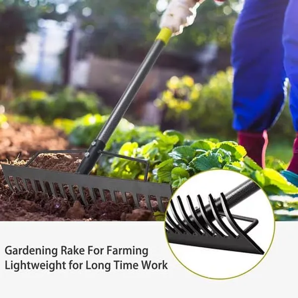 Scrapmaster_By_Dhara_Heavy_Duty_Gardening_Rake_With_16_Teeth_4_Feet_Metal_Handle_Rubber_Grip_Soil_Loosening_Leaf_Gathering_Land_Leveling_Farming_Tool