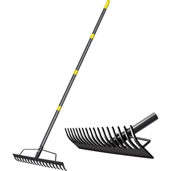 Scrapmaster_By_Dhara_Heavy_Duty_Gardening_Rake_With_16_Teeth_4_Feet_Metal_Handle_Rubber_Grip_Soil_Loosening_Leaf_Gathering_Land_Leveling_Farming_Tool
