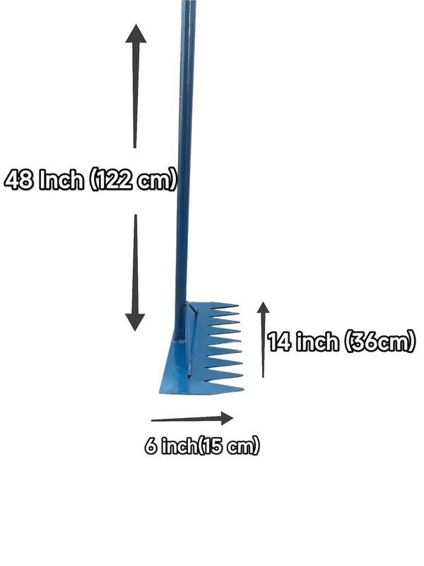 Scrapmaster_By_Dhara_Heavy_Duty_Garden_Rake_For_Agriculture_Farming_High_Carbon_Steel_Teeth_4_Ft_Strong_Pipe_Handle_Powder_Coated_Rust_Free_Tool_For_Soil_Loosening_Levelling_Farm_Cleaning