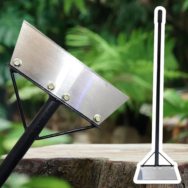 Earthblade_Tools_Heavy_Duty_Garden_Soil_Scraper_With_4ft_Metal_Handle_Stainless_Steel_Blade_Soil_Digging_Weed_Removal_Surface_Cleaning_Garden_Bed_Preparation_Tool