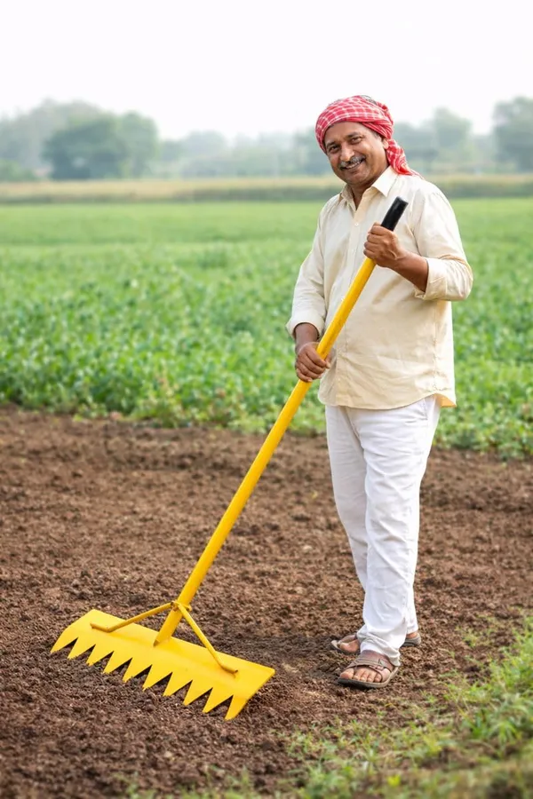 Agroforge_Tools_Heavy_Duty_Agriculture_Rake_Hardened_Steel_Teeth_4_Feet_Long_Pipe_Handle_Rust_Resistant_Powder_Coated_Garden_Farm_Tool_For_Soil_Levelling_Field_Cleaning_Compost_Spreading