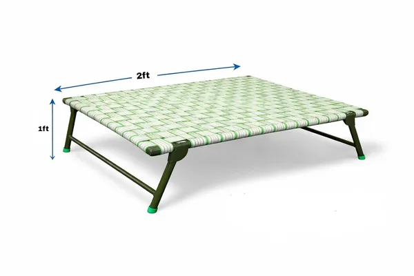Pawfold_Elevated_Dog_Bed_Foldable_Heavy_Duty_1_Inch_Thik_Pipe_Frame_Breathable_Nylon_Strap_Fabric_Water_Resistant_Washable_Anti_Slip_Feet_Indoor_Outdoor_Pet_Cot_Bed_Large_36x24x12_Inch