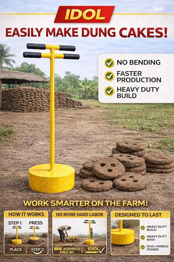Idol_Cow_Dung_Cake_Making_Machine_With_Dual_Handle_Manual_Gobar_Upla_Maker_With_3_Hole_Design_Heavy_Duty_Hand_Press_For_Bio_Fuel_Organic_Farming_Rural_Use