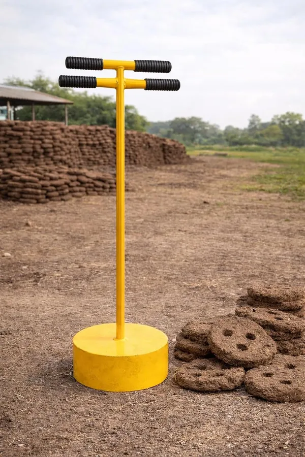 Idol_Cow_Dung_Cake_Making_Machine_With_Dual_Handle_Manual_Gobar_Upla_Maker_With_3_Hole_Design_Heavy_Duty_Hand_Press_For_Bio_Fuel_Organic_Farming_Rural_Use