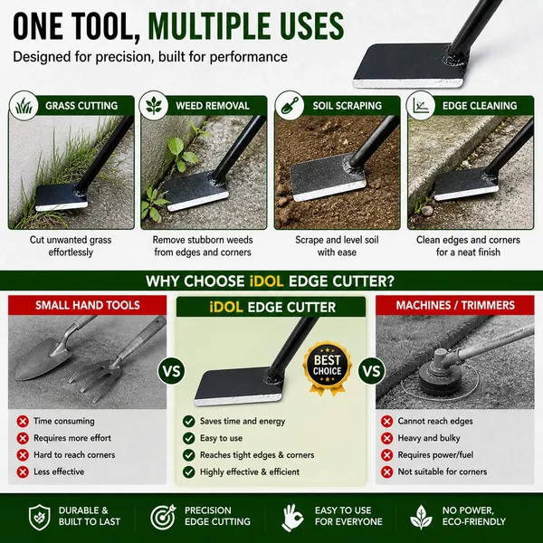 Idol_Heavy_Duty_Grass_Cutter_Tool_With_90cm_Metal_Handle_High_Carbon_Steel_Weed_Remover_Scraper_Ergonomic_Grip_Rust_Resistant_Manual_Gardening_Tool_For_Edges_Corners_Farm_Use