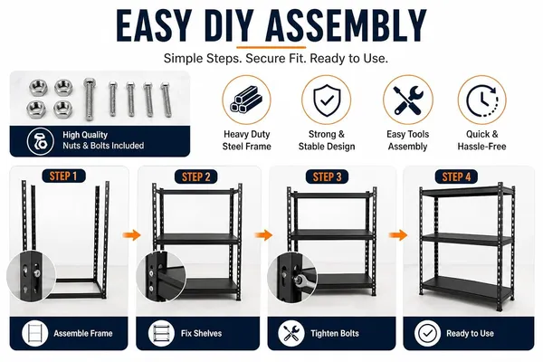 Idol_Heavy_Duty_3_Tier_Metal_Storage_Rack_Adjustable_Slotted_Angle_Steel_Shelving_Unit_33_X_33_X_10_Inch_Powder_Coated_Garage_Warehouse_Office_Kitchen_Shop_Store_Room_Storage_Rake