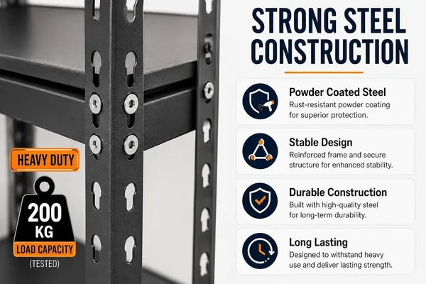 Idol_Heavy_Duty_3_Tier_Metal_Storage_Rack_Adjustable_Slotted_Angle_Steel_Shelving_Unit_33_X_33_X_10_Inch_Powder_Coated_Garage_Warehouse_Office_Kitchen_Shop_Store_Room_Storage_Rake