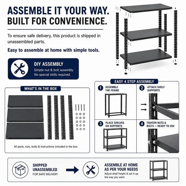 Storvanta_Heavy_Duty_3_Tier_Metal_Storage_Rack_33_X_33_X_10_Inch_Adjustable_Shelves_Powder_Coated_Steel_Shelving_Unit_200_Kg_Tested_Capacity_Garage_Warehouse_Office_Shop_Home