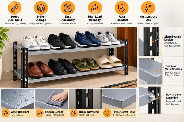 Idol_2_Tier_Modern_Metal_Shoe_Rack_Compact_Footwear_Storage_Stand_Black_Grey