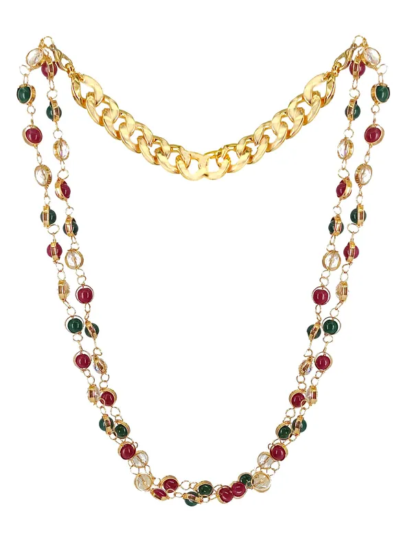 SHANKHRAJ_MALL_Gold_and_Pearl_Necklace_Set,_Two_Styles_-_Choker_and_Long_Necklace