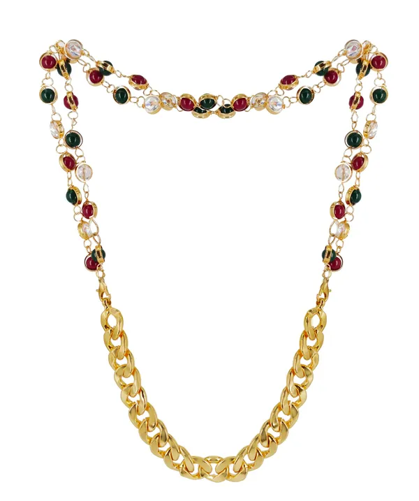SHANKHRAJ_MALL_Gold_and_Pearl_Necklace_Set,_Two_Styles_-_Choker_and_Long_Necklace