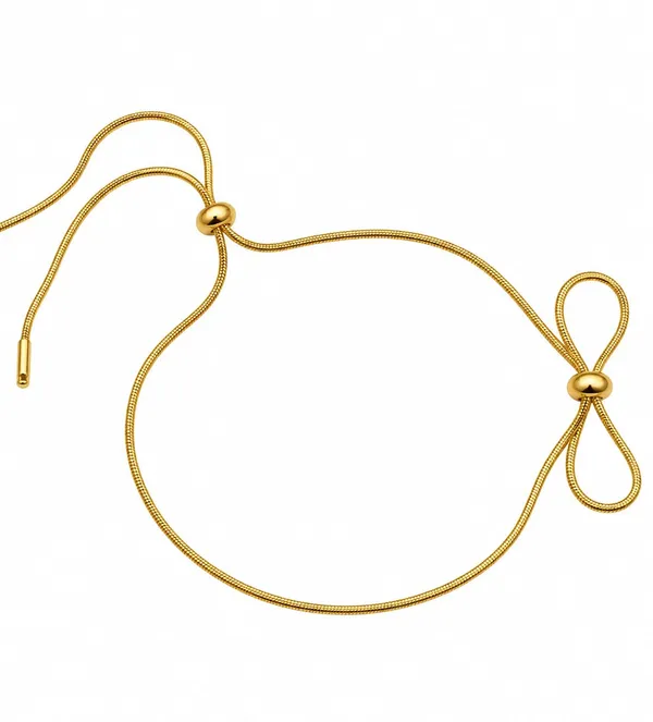 SHANKHRAJ_MALL_Gold_Bow_Knot_Anklet,_Adjustable_Snake_Chain_Foot_Bracelet