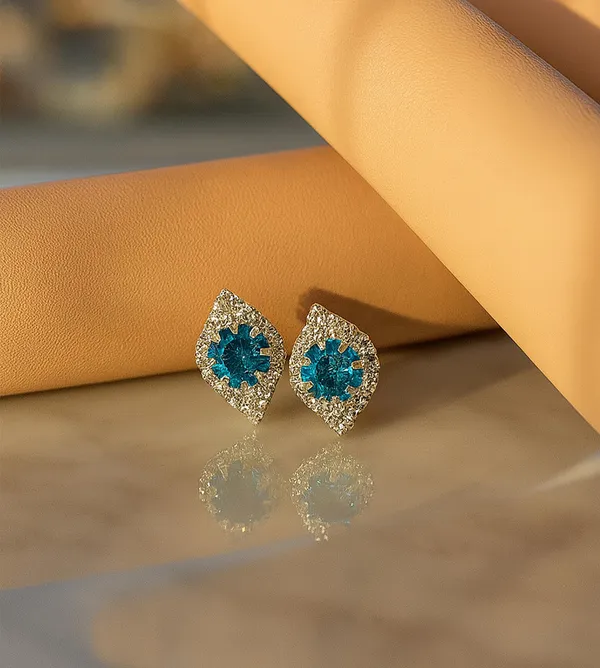 Crystal_Stud_Earrings_with_Red_Stone_and_Clear_Rhinestone_Halo,_Silver-Toned_(SKY_BLUE)