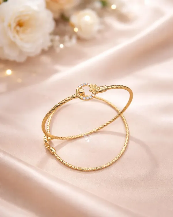 SHANKHRAJ_MALL_Gold_Plated_Heart_Bangle_Bracelet,_Twisted_Rope_Design_with_Black_and_Crystal_Accent,_Adjustable_Cuff_Style,_Fashion_Jewelry_for_Women_(A457)