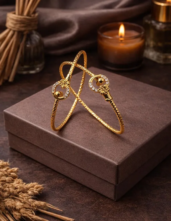 SHANKHRAJ_MALL_Gold_Plated_Heart_Bangle_Bracelet,_Twisted_Rope_Design_with_Black_and_Crystal_Accent,_Adjustable_Cuff_Style,_Fashion_Jewelry_for_Women_(A457)