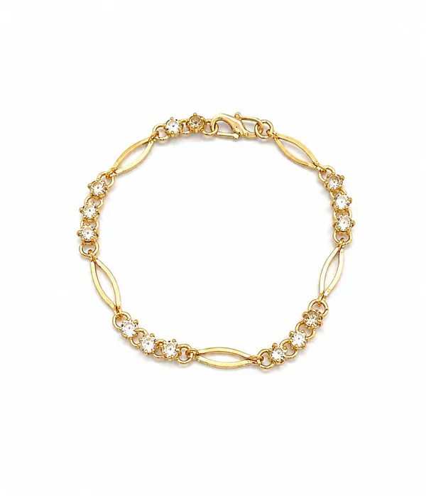 SHANKHRAJ_MALL_Gold-Tone_Crystal_Chain_Bracelet_with_Marquise_Links