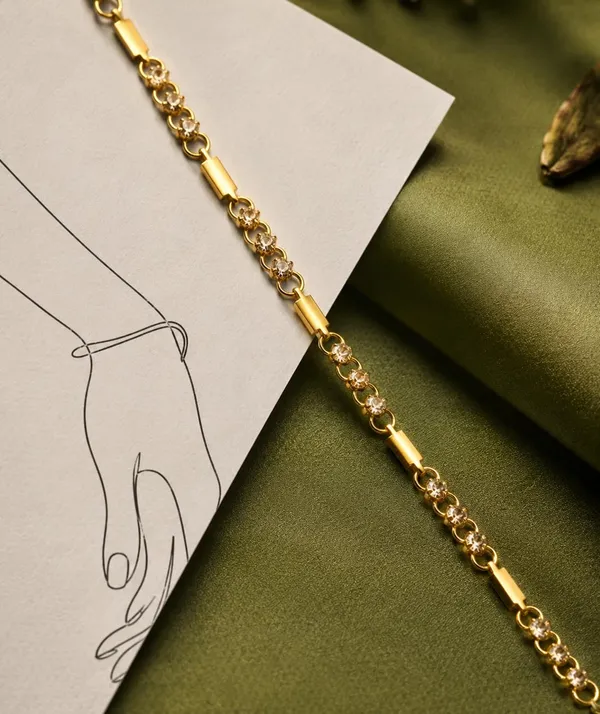 SHANKHRAJ_MALL_Gold-Tone_Crystal_Chain_Bracelet_with_Bar_Links