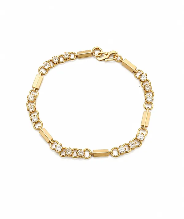 SHANKHRAJ_MALL_Gold-Tone_Crystal_Chain_Bracelet_with_Bar_Links