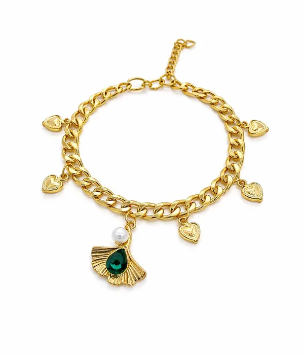 Gold_Tone_Heart_Charm_Bracelet_for_Women_|_Stylish_Chunky_Link_Bracelet_with_Hanging_Heart_Charms_(A466,_1)