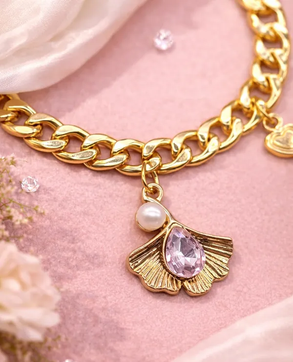 Gold_Tone_Heart_Charm_Bracelet_for_Women_|_Stylish_Chunky_Link_Bracelet_with_Hanging_Heart_Charms_(A468,_1)