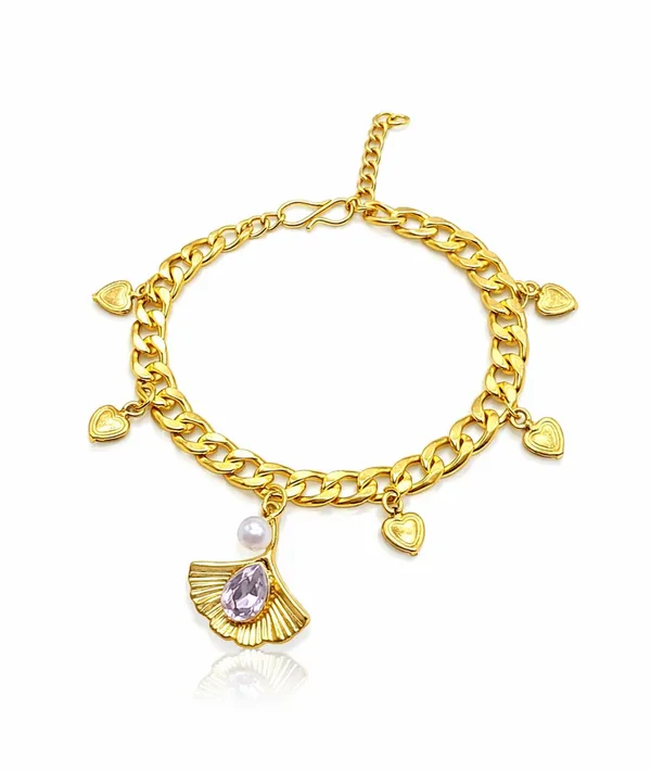 Gold_Tone_Heart_Charm_Bracelet_for_Women_|_Stylish_Chunky_Link_Bracelet_with_Hanging_Heart_Charms_(A468,_1)