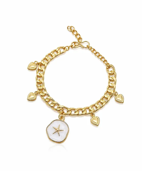 Gold_Tone_Heart_Charm_Bracelet_for_Women_|_Stylish_Chunky_Link_Bracelet_with_Hanging_Heart_Charms_(A469,_1)