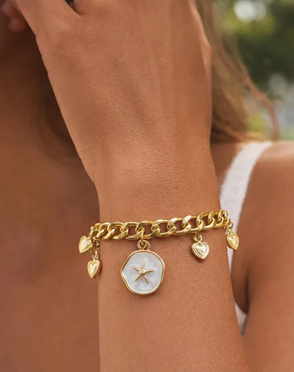 Gold_Tone_Heart_Charm_Bracelet_for_Women_|_Stylish_Chunky_Link_Bracelet_with_Hanging_Heart_Charms_(A469,_1)