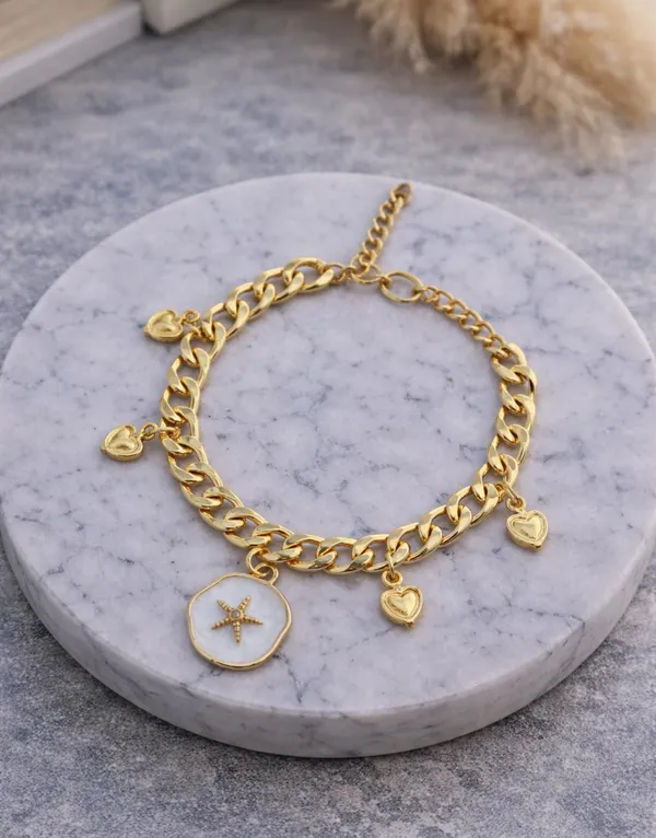 Gold_Tone_Heart_Charm_Bracelet_for_Women_|_Stylish_Chunky_Link_Bracelet_with_Hanging_Heart_Charms_(A469,_1)