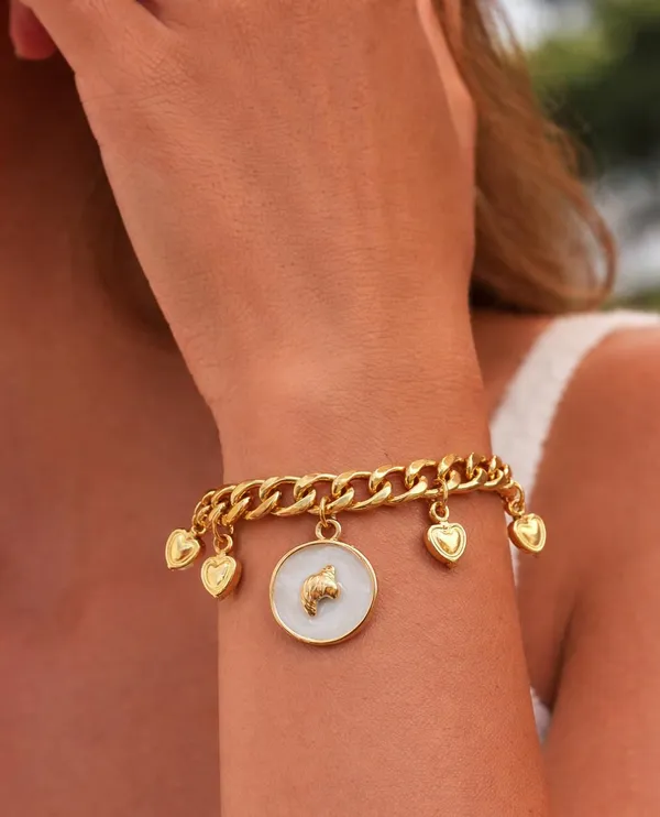 Gold_Tone_Heart_Charm_Bracelet_for_Women_|_Stylish_Chunky_Link_Bracelet_with_Hanging_Heart_Charms_(A471,_1)