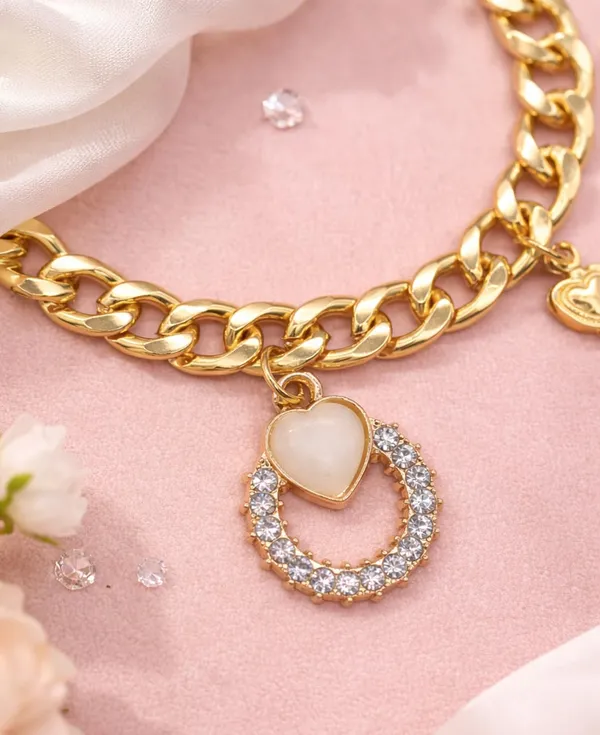 Gold_Tone_Heart_Charm_Bracelet_for_Women_|_Stylish_Chunky_Link_Bracelet_with_Hanging_Heart_Charms_(A465,_1)