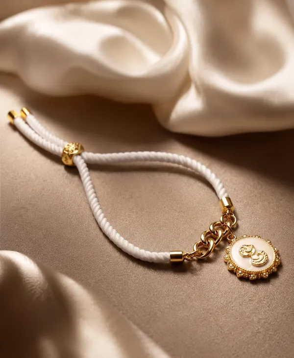 Adjustable_Twisted_Thread_Charm_Bracelet_for_Women_&_Girls_|_Gold-Tone_Chain_Bracelet_with_Baby_Feet,_Butterfly_&_Cross_Charms_|_Fashion_Handmade_Friendship_Bracelet_(WHITE)