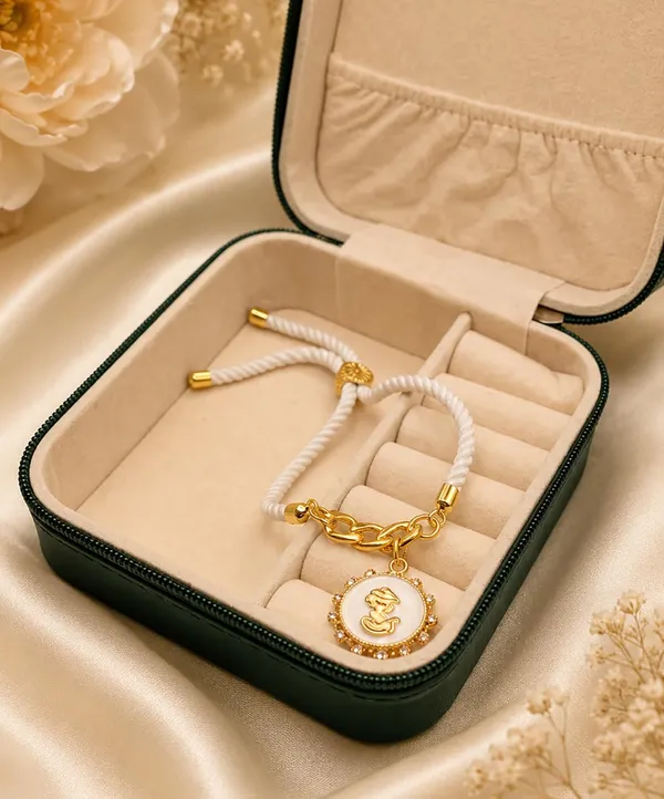 Adjustable_Twisted_Thread_Charm_Bracelet_for_Women_&_Girls_|_Gold-Tone_Chain_Bracelet_with_Baby_Feet,_Butterfly_&_Cross_Charms_|_Fashion_Handmade_Friendship_Bracelet_(WHITE)