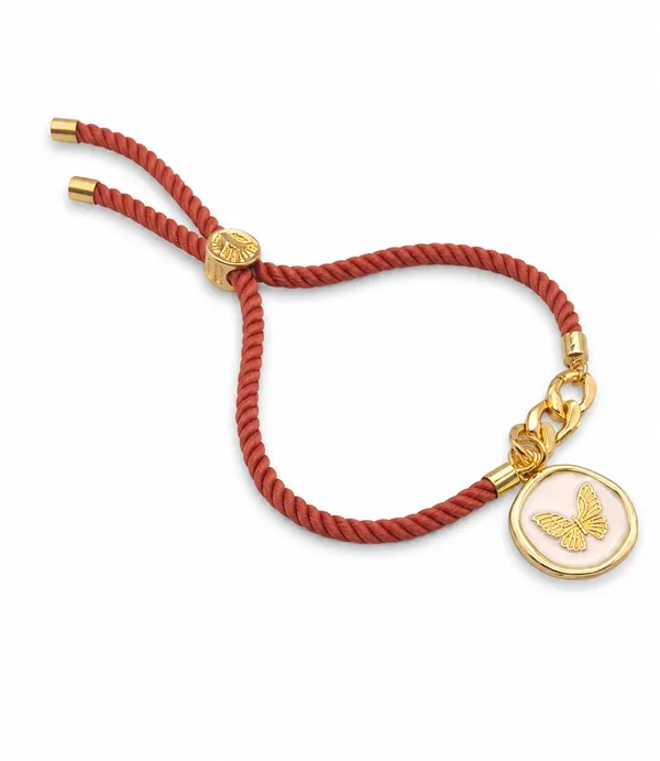 Adjustable_Twisted_Thread_Charm_Bracelet_for_Women_&_Girls_|_Gold-Tone_Chain_Bracelet_with_Baby_Feet,_Butterfly_&_Cross_Charms_|_Fashion_Handmade_Friendship_Bracelet_(BRWON)