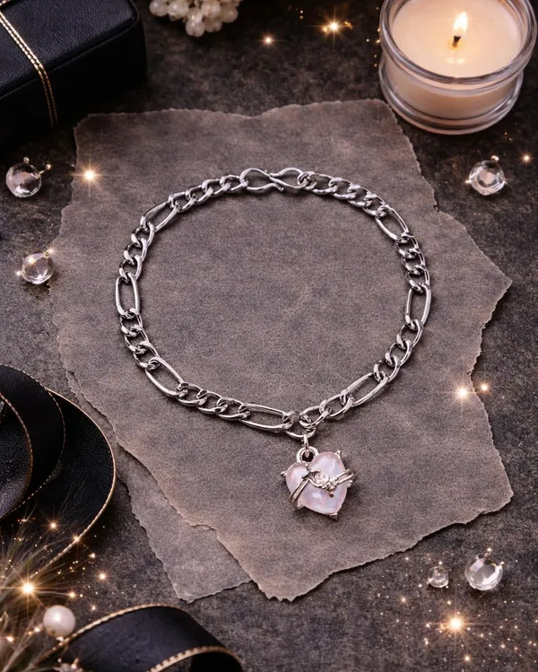 Silver_Tone_Heart_Charm_Bracelet_for_Women_|_Designer_Chain_Bracelet_with_Pink_Crystal_Heart_Pendant_|
