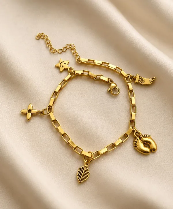 SHANKHRAJ_MALL_Gold-Plated_Charm_Bracelet_with_Leaf,_Star,_Flower,_Moon,_and_Baby_Feet_Charms,_Chain_Link_Style