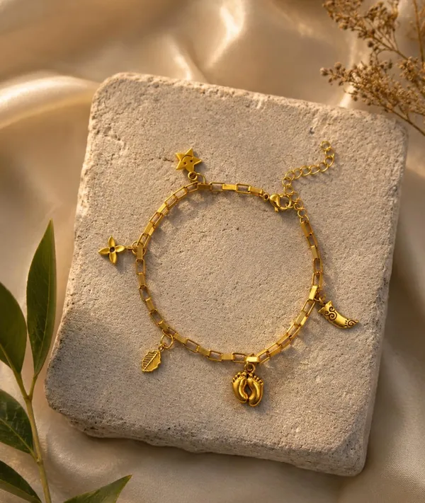 SHANKHRAJ_MALL_Gold-Plated_Charm_Bracelet_with_Leaf,_Star,_Flower,_Moon,_and_Baby_Feet_Charms,_Chain_Link_Style