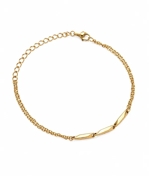 SHANKHRAJ_MALL_Silver-Tone_Double_Chain_Bracelet_with_Bar_Accent_(GOLD)