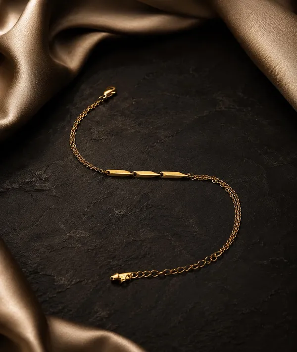 SHANKHRAJ_MALL_Silver-Tone_Double_Chain_Bracelet_with_Bar_Accent_(GOLD)