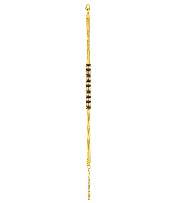 SHANKHRAJ_MALL_Gold_Plated_Stone_Bracelet_for_Women_&_Girls,_BLACK