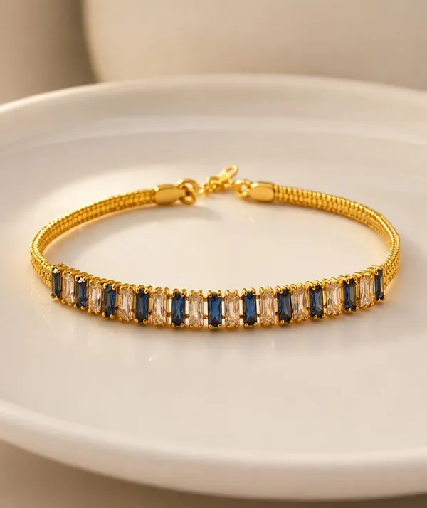 SHANKHRAJ_MALL_Gold_Plated_Stone_Bracelet_for_Women_&_Girls,_BLUE
