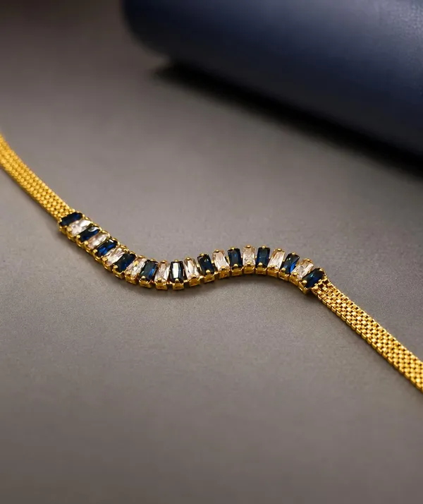 SHANKHRAJ_MALL_Gold_Plated_Stone_Bracelet_for_Women_&_Girls,_BLUE