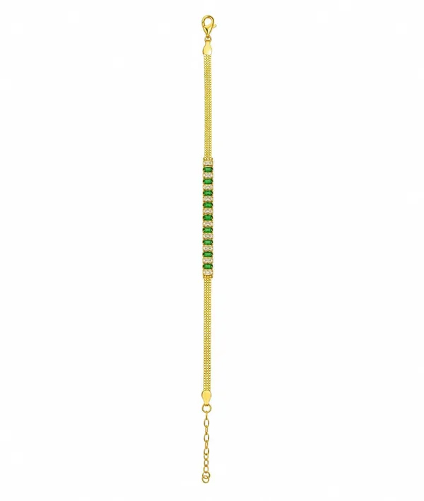 SHANKHRAJ_MALL_Gold_Plated_Stone_Bracelet_for_Women_&_Girls,_GREEN