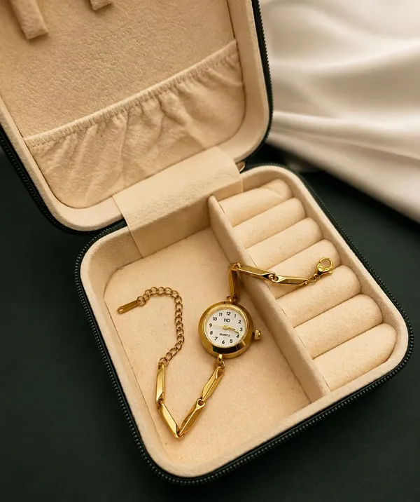 Quartz_Women's_Bracelet_Watch,_Gold-Tone_Chain_Link_Band,_Gold