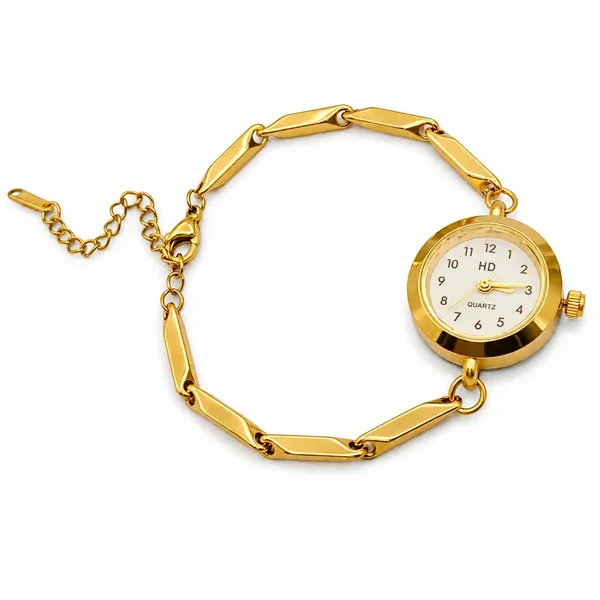 Quartz_Women's_Bracelet_Watch,_Gold-Tone_Chain_Link_Band,_Gold