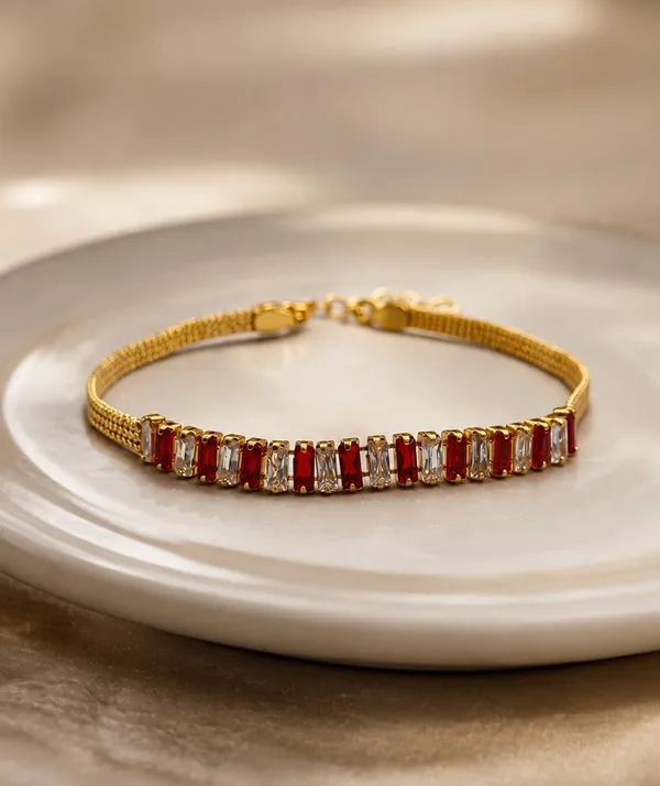 SHANKHRAJ_MALL_Gold_Plated_Stone_Bracelet_for_Women_&_Girls,_RED