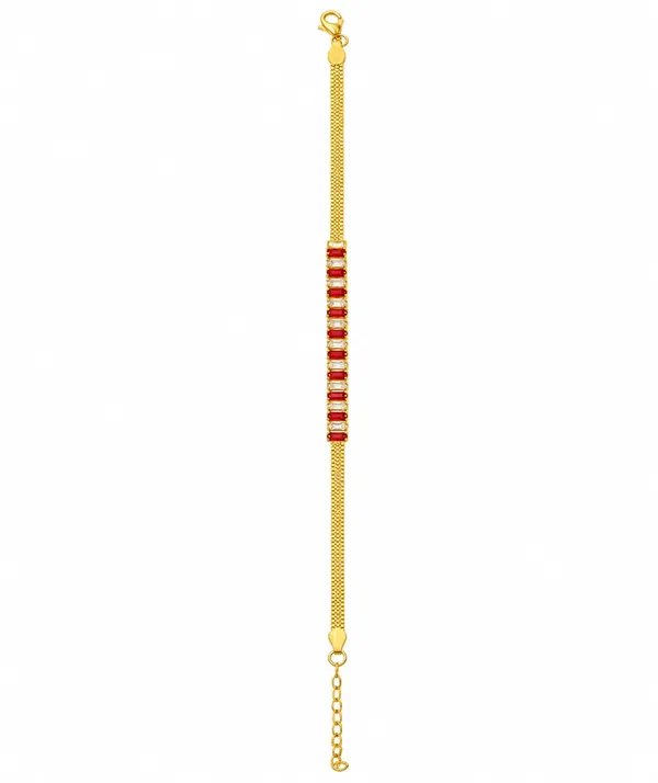 SHANKHRAJ_MALL_Gold_Plated_Stone_Bracelet_for_Women_&_Girls,_RED