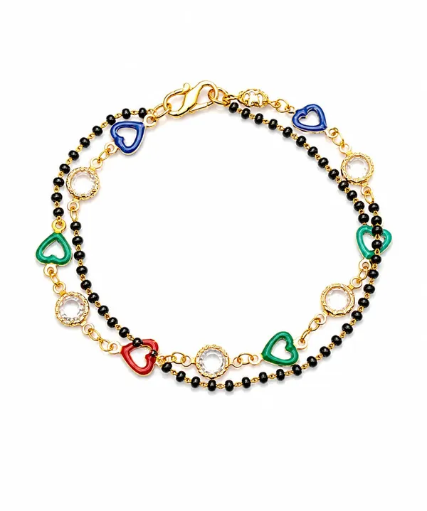 Black_Bead_Mangalsutra_Bracelet_with_Gold_Charms_(A665)