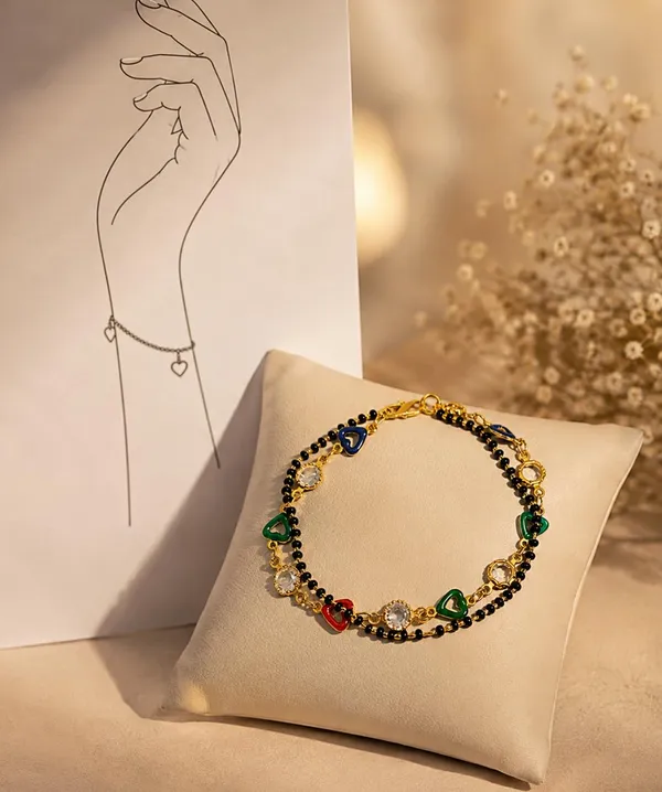 Black_Bead_Mangalsutra_Bracelet_with_Gold_Charms_(A665)