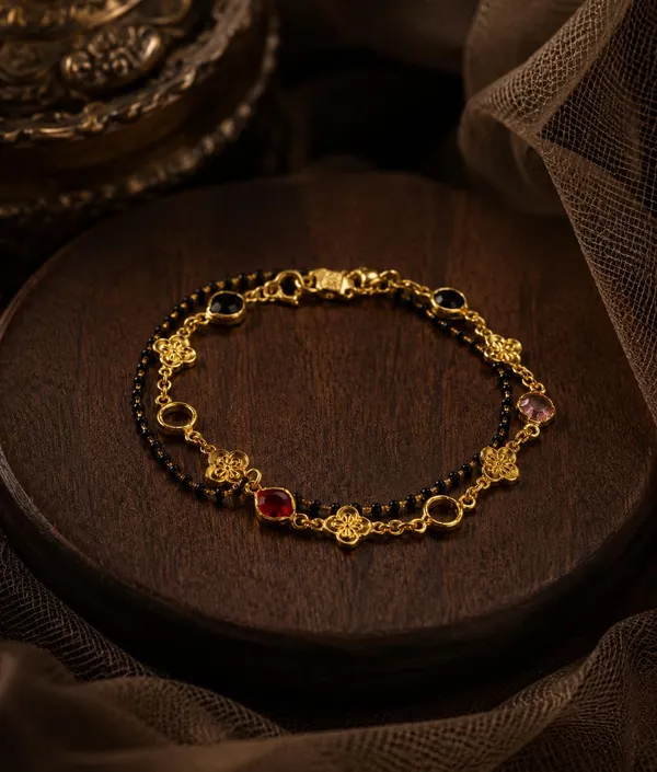 Black_Bead_Mangalsutra_Bracelet_with_Gold_Charms_(A666)